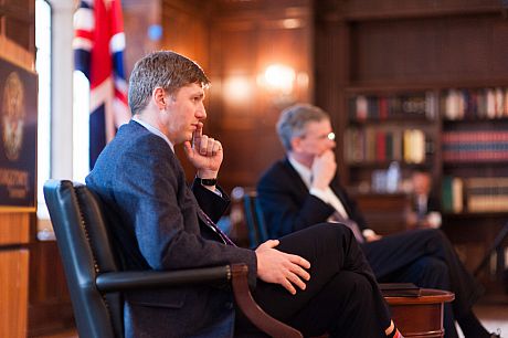 Professor Stefan Elbe and Professor John Monahan photograph