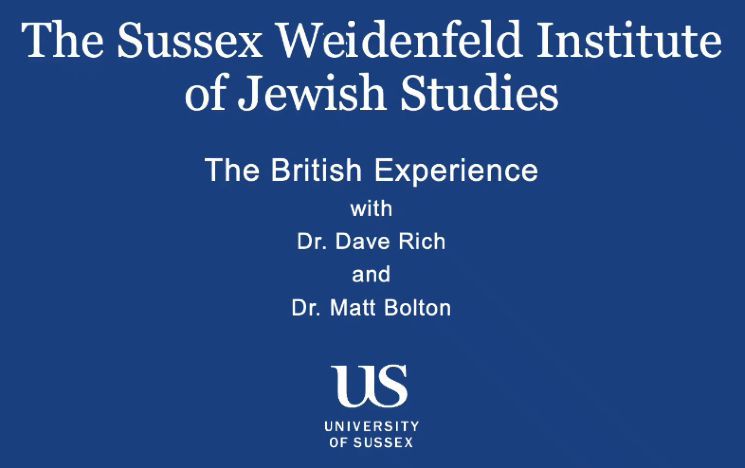 A screenshot of the title for a webinar: A Global Perspective on Antisemitism and the Left: British perspective