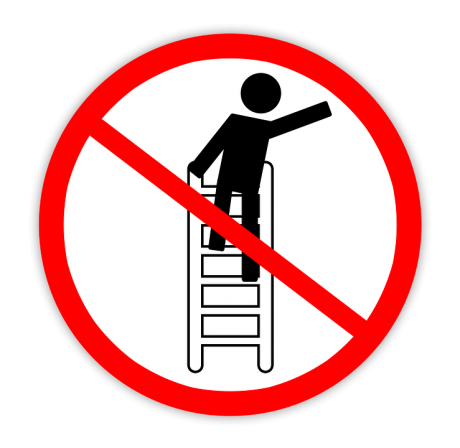 Ladder safety icon