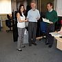 Dr. Bill Keller and Prof. Peter Cheng award Mariana Rojas is awarded her prize certificate.