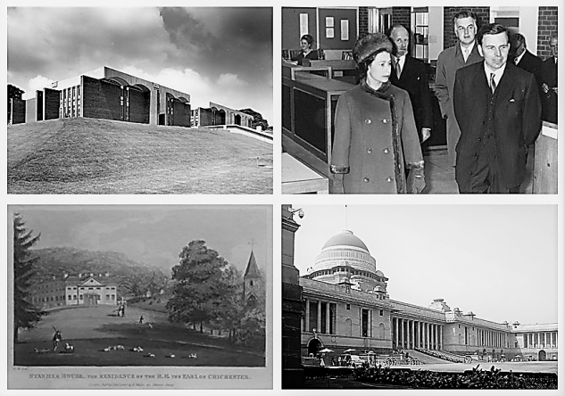 4 archival images depicting moments at sussex uni