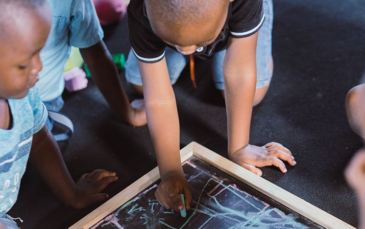 Picture of children in one of the Bulunga Incubator Early childcare development programmes