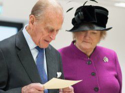Prince Philip, Duke of Edinburgh, is shown items at The Keep during a Royal visit