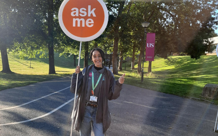 Muriam working at a University of Sussex Open Day.