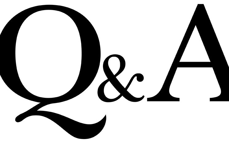 Large letters Q&A black on white