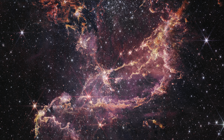 JWST's view of NGC 346, a star forming region in the Small Magellanic Cloud.