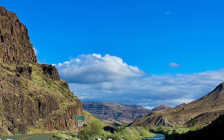 Mountain scenery seen by Sarah Osborn during her cycling challenge in the US.