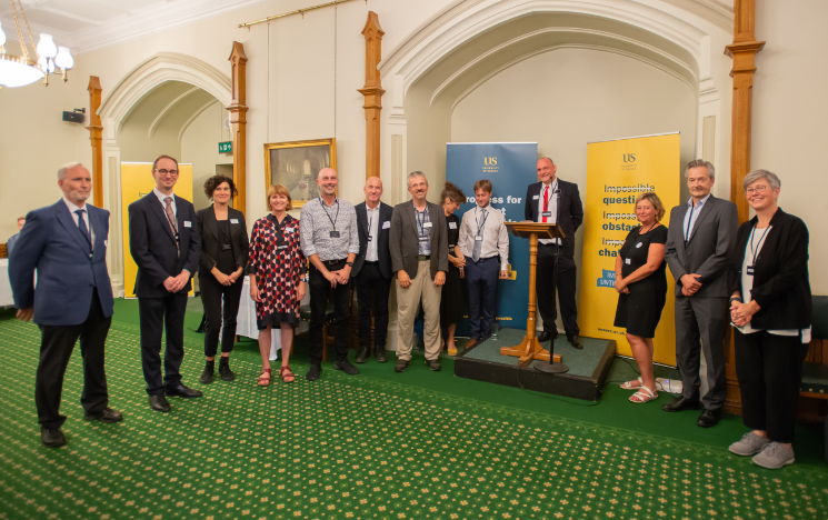Government ministers, MPs, peers and students in the House of Commons during the launch of the University’s 12 new Centres of Excellence.