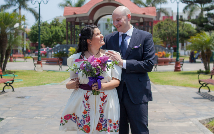 Natalia and Nicolo at their wedding in La Punta.