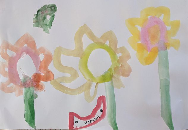 Caleb Eaton (4) from Seaford: 'Pretty flowers and a grumpy monster'