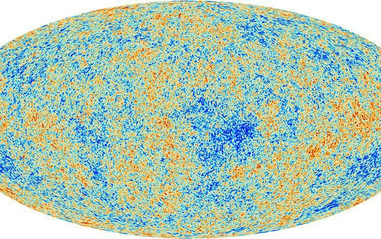 Orange and blue dots within an oval shape