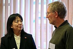 Professor Yumiko Hada (Hiroshima University, Japan) with Professor John Pryor (University of Sussex, UK)