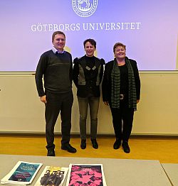 Paul Roberts, Dr Caroline Berggren and Professor Louise Morley at the University of Gothenburg