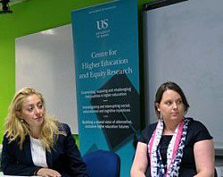 Panellists Tanja Jovanovic (Sussex) & Kealey Sly (Leicestershire G.A.T.E.) reflect on studying in Higher Education
