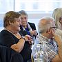 Professor Louise Morley with conference delegates