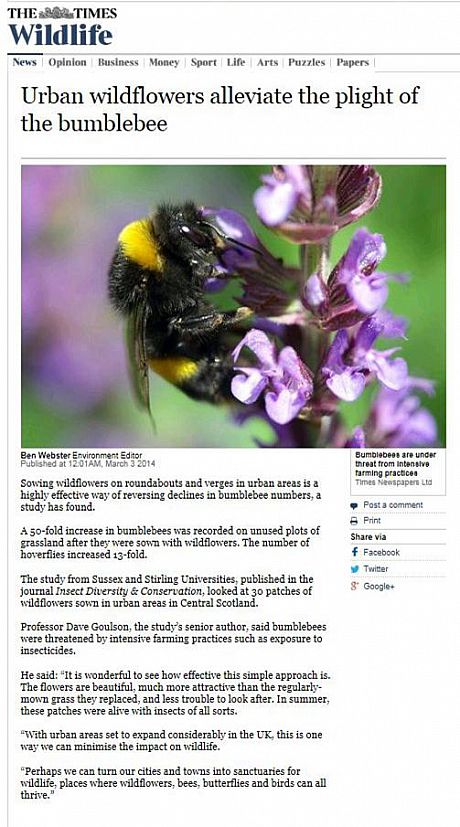 Times article on urban wildflowers