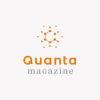 Quanta in orange font with magazine in grey beneath. Orange dots joined like constellation.