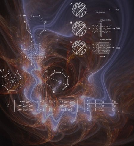 Mathematical symbols and formulae floating in an abstract swirling background.