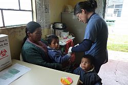 Blood test in rural Peru
