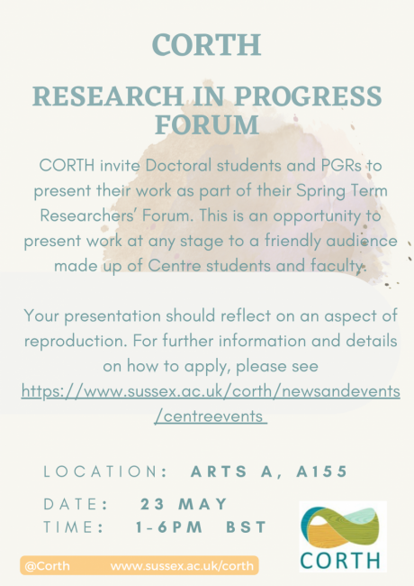 Poster with information about the research forum
