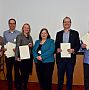 Winners of Teaching Awards receiving their certificates at the 2016 Teaching and Learning Conference (MPS)