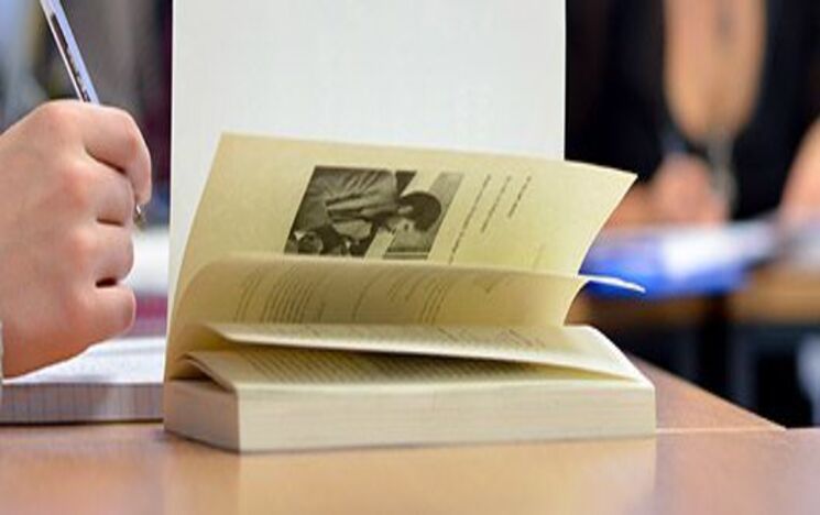 English book sitting on a table