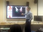 Prof Jones explaining the finger tracking model