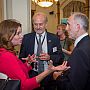 Gillian Keegan MP chatting with Joseph Alcamo and Miles Wickstead