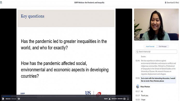 The pandemic and inequality webinar screenshot