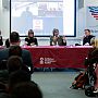 Our panelists discussing how action from above and below can complement each other to drive transformative climate action, including Dr John Tompson, Dr Helen Adams, Kayla Ente, Prof Peter Newell alongside Prof Chukwumerije (Chuks) Okereke on Zoom