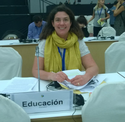 Dr Joanna Smallwood at preliminary meetings of CBD COP 13 in Montreal