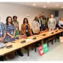 country representatives, speakers and participants pictured standing behind their desks in the UN conference room during the High-Level Political Forum side event