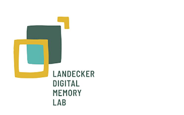 Landecker digital memory lab text and freen and yellow logo