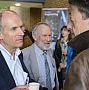 Professor J Michael Owen (centre) joins in the conversations with Ian Wilson MBE (right)