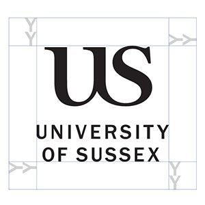 The University of Sussex logo, showing the minimum space around it