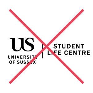 How not to use the University of Sussex logo, showing it with another name next to it