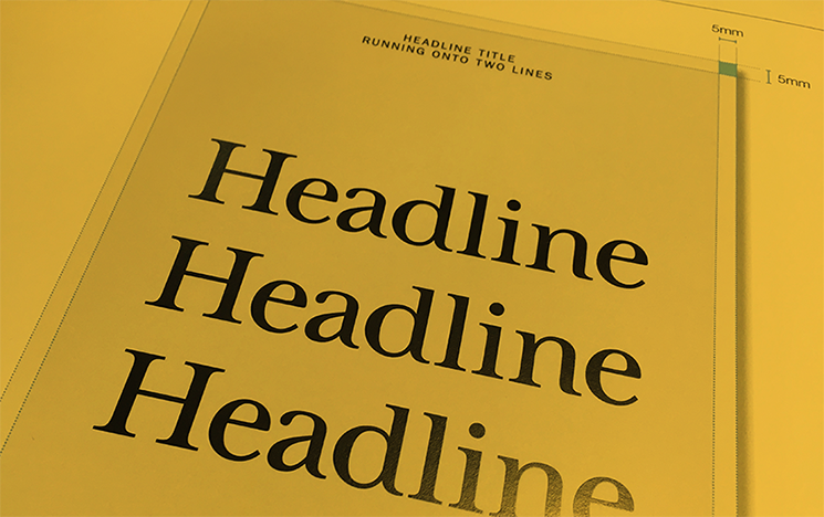 Headline text on a page
