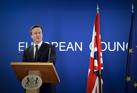 David Cameron making a speech at the European Council