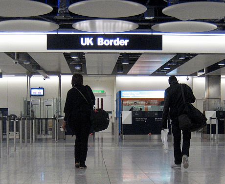 UK border checkpoint at Heathrow
