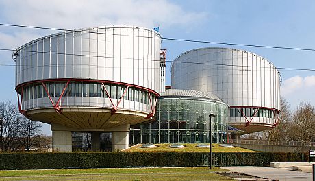 A photo of the outside of the European Court of Human Rights building