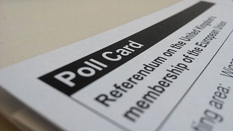 A photo of a poll card for the EU Referendum