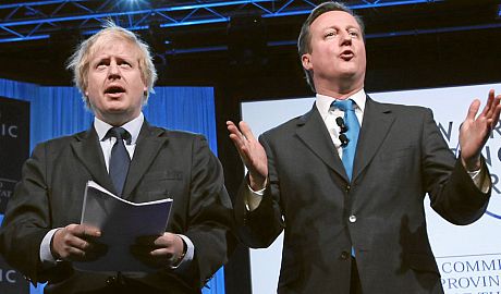 A photo showing Boris Johnson and David Cameron