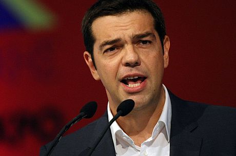 A photo of Alexis Tsipras, leader of the Syriza party