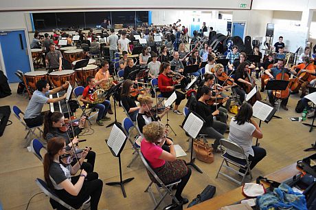Orchestral rehearsal for 'Brighton Symphony of a City'