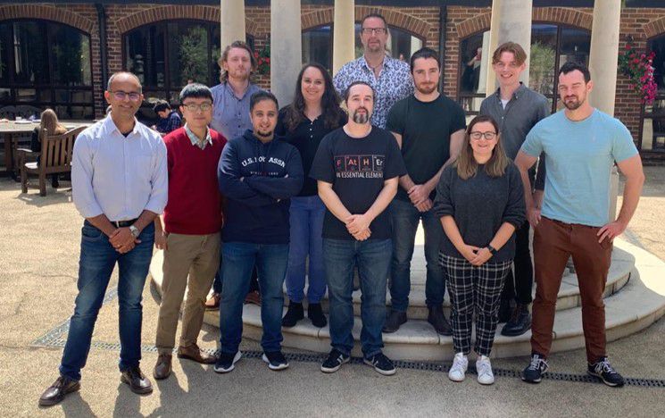 Photograph of the research group together on a sunny day