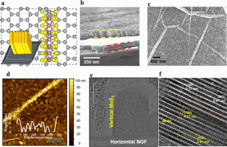 illustrations of vertical graphite heterostructures for gas sensing