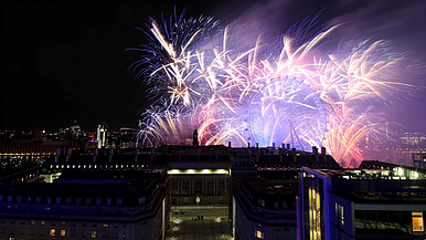 Image of London Skyline during fireworks display
