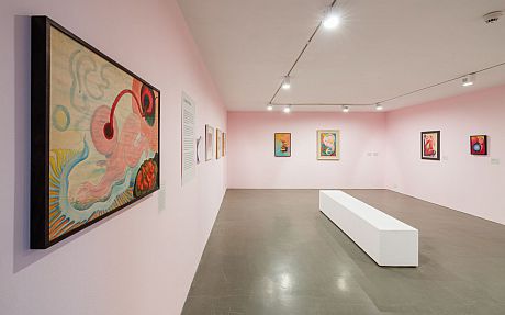 Installation view of A Tale of Mother’s Bones: Grace Pailthorpe, Reuben Mendikoff and the Birth of Psychorealism