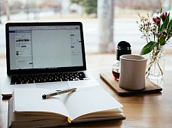laptop and notepad