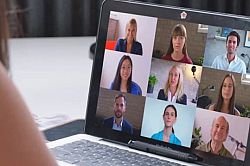 An online team meeting